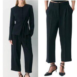 Aritzia Wilfred effortless Black Cropped Tailored Dress Pants Size 14
